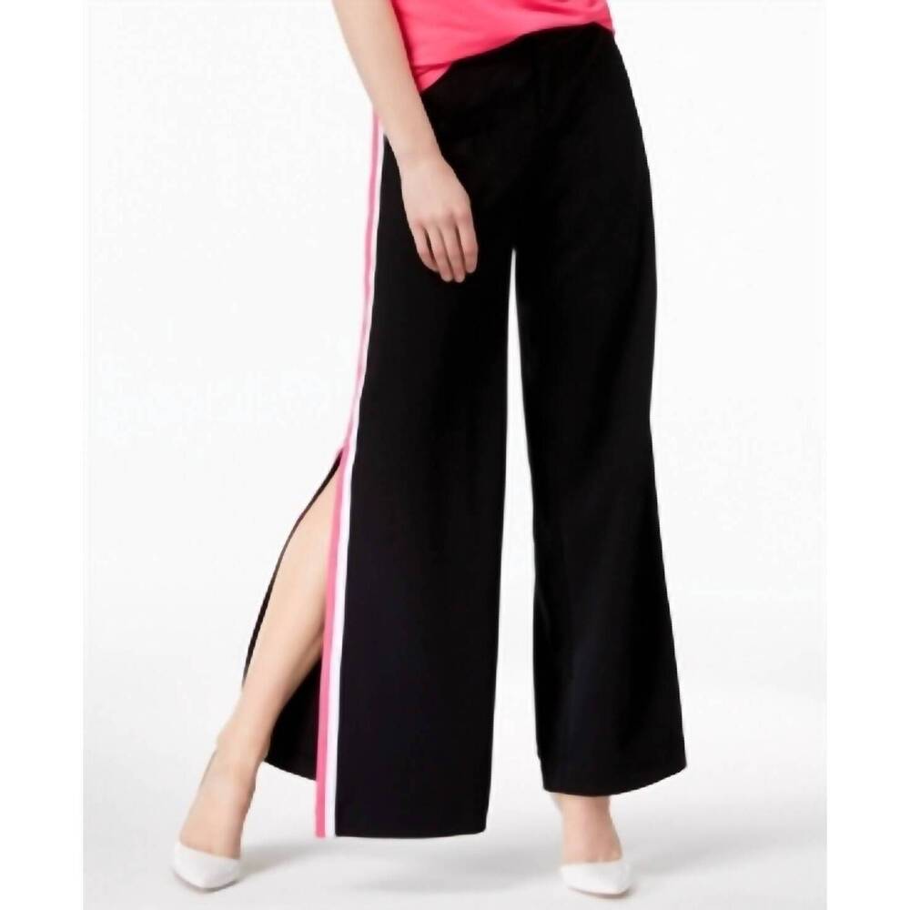 NEW I.N.C. INTERNATIONAL CONCEPTS vented wide leg pants in deep black - Picture 1 of 1
